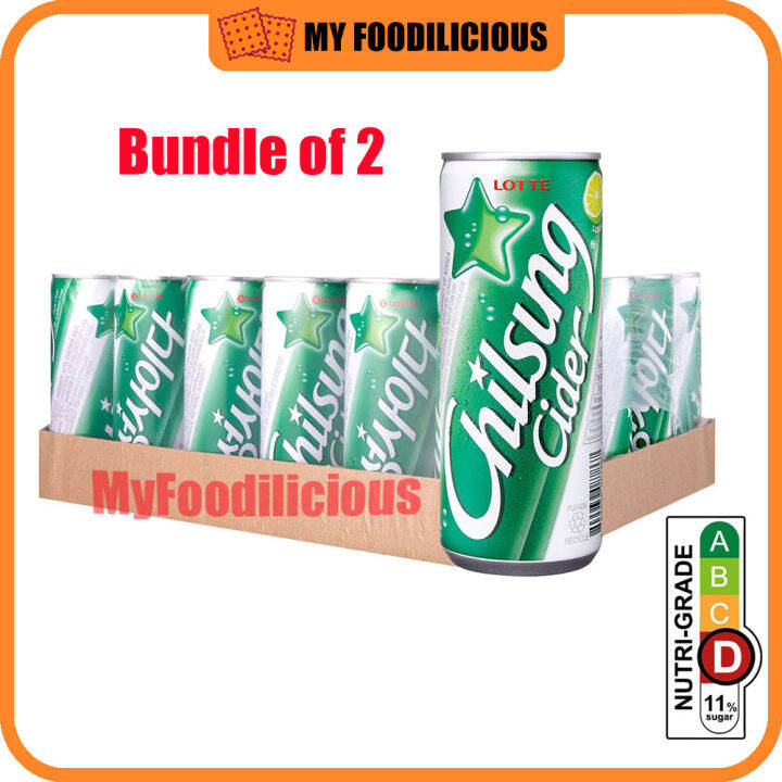 Halal Korea Lotte Chilsung Cider Soda 250ml Korean Sprite Seven Up Lemon Lime Flavour Korea