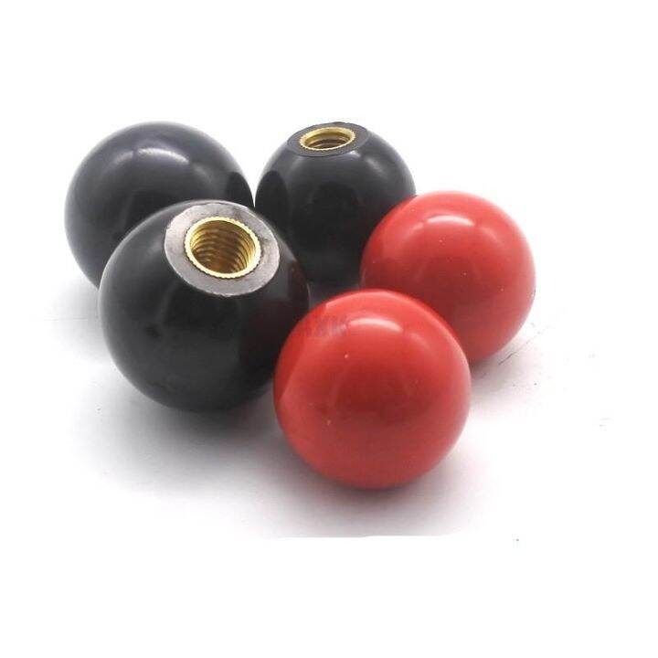 1pc-black-or-red-plastic-m4-m5-m6-m8-m10-m12-thread-ball-shaped-head-clamping-nuts-knob