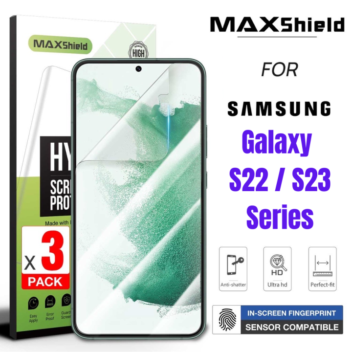 MaxShield Hydrogel Screen Protector for Samsung S22 S22 Plus S22 Ultra
