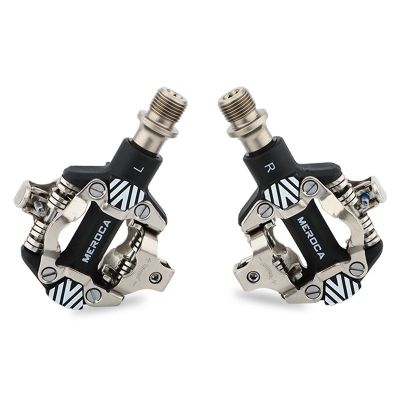 MEROCA Aluminum Self-Locking Bike Pedals Bicycle Self-Locking Pedals with Clips Doubleside Clipless Pedal Spd Ultralight Bicycle Parts