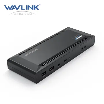 Wavlink USB-C Triple 4K Displaylink Docking Station, USB 3.0 Dock station 3  Monitors, with Max 130W PD Input, Dual DP, HDMI, 4*Type-A, Type-C, RJ45,  Mic/Audio, For Laptop/Tablet/Phone 