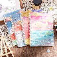 1pc Small Fresh Anime Oil Painting Notebook Blank Coil Notebook Office School Supplies Notepad A5 Thickened Loose-Leaf Notebook Note Books Pads