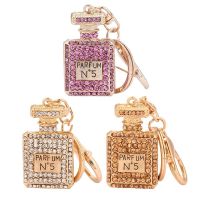 New Fashion Bottle Charms Accessories Key Ring 3 Colors Rhinestone Crystal Bottle Keychain Gift Keyring Ornaments For 2021 Hots