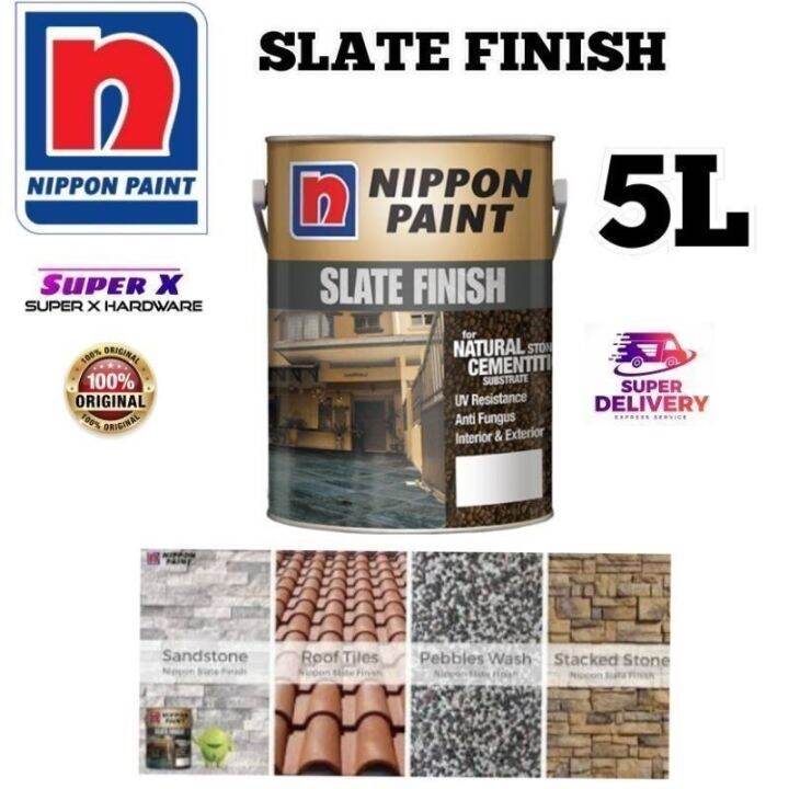 Nippon Paint 5L Slate Finish (Gloss / Satin) Lazada