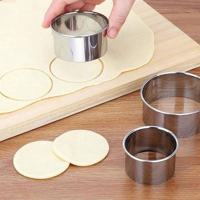 3pcs/Set Round Stainless Steel Dumpling Maker Mold Cookie Dough Cutter Kitchen Gadget