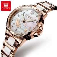 OLEVS 6610 Waterproof Watch For Women Ceramic Band Automatic Mechanical Fashion Women Wristwatch Luminous Calendar