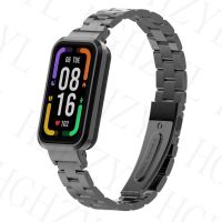 สายโลหะสําหรับ Xiaomi Redmi Band Pro พร้อมตัวป้องกันโลหะ เคส กันชนสร้อยข้อมือห่วงแม่เหล็กสําหรับ Redmi Smart band 2 Watch