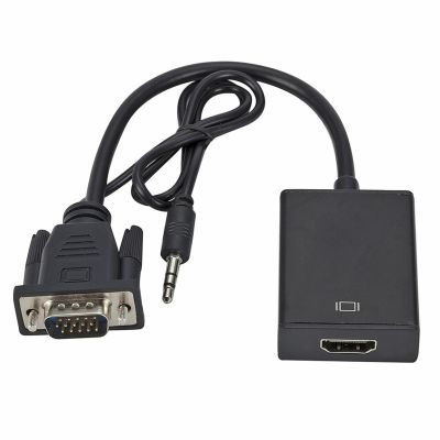 1080P Kabel Adaptor Konverter Kompatibel dengan HDMI VGA Full HD dengan Output Audio Adaptor HD VGA untuk Proyektor PC Laptop Ke HDTV