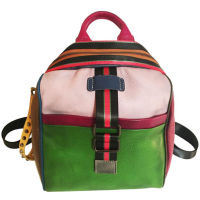 Retro Style Ethnic Elements Handmade Leather Backpack School Bag Womens Shoulder Bag