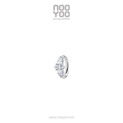 NooYoo จิวสะดือสำหรับผิวแพ้ง่าย CoCr NF Oval Belly Clicker with Set Marquise CZ