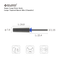 Hot WILSON Super Long Flute SerieLarge Tapered Barrel Bits (Chamfer)Nail Drill Bits Remove Gel Carbide Manicure Tool Nail Accessorie