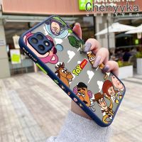 Chenyyka เคสสำหรับ OPPO A15 A15s A35เคส4G การ์ตูนทอยสตอรี่มีน้ำค้างแข็งโปร่งใสบางแบบแข็งขอบสี่เหลี่ยมกันกระแทกปลอกซิลิโคนคลุมทั้งหมดเคสนิ่มป้องกัน