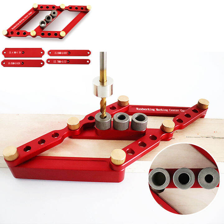 Round Dowel Puncher Jig Woodworking Drilling Locator Drill Guide Scribe