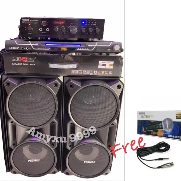 karaoke set promac amplifier and speaker with lexing dvd player free