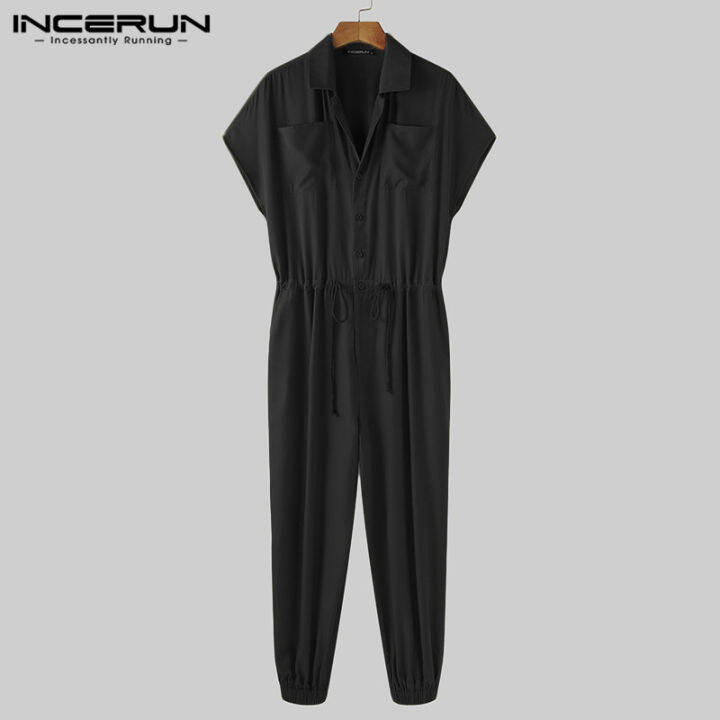 incerun-จัมพ์สูทแขนสั้นสำหรับผู้ชาย-กางเกงขายาวลำลองทรงหลวมพอดีตัวกางเกงใส่ชายหาดกางเกงสำหรับวันหยุดชุดรอมเปอร์-เสื้อผ้าลำลอง-3