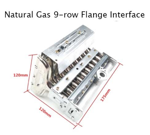 สแตนเลสเตา9แถวสำหรับก๊าซธรรมชาติและเตาก๊าซเหลวหม้อไอน้ำตู้ไอน้ำอุปกรณ์เสริม