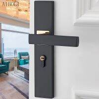 ◈✧♛ Bedroom Door Lock American Black Bathroom Solid Wood Door Handle Household Silent Door Lock