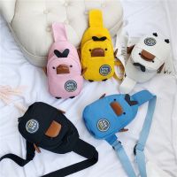 Fashion Women Chest Bag Cartoon Little Yellow Duck Crossbody Shoulder bag Canvas Outdoor Sport Phone bag