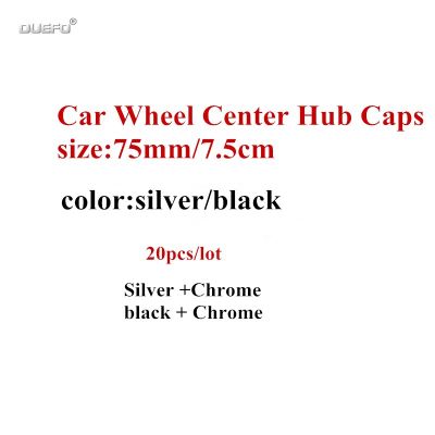 20pcslot 75mm Black Silver Wheel Center Caps Wheel Hub Rim Cap Cover For Accessories Styling