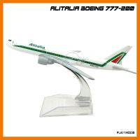 สินค้าขายดี!!! โมเดลเครื่องบิน ALITALIA Boeing 777-200 (16 cm) เครื่องบินเหล็ก จำลองพร้อมฐานตั้งโชว์ ## โมเดล โมเดลรถ ของเล่น ของสะสม รถ หุ่นยนต์ ตุ๊กตา โมเดลนักฟุตบอล ฟิกเกอร์ Model