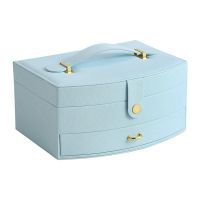 Jewelry Box with 2 Layers PU Leather Jewelry Storage Organizer Portable Leather Jewelry Box for Storing Watch,Earring