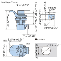 NewHopeTreee ตัวล็อคแบบปุ่มล็อกทนทานสำหรับตู้เทรลเลอร์สำหรับเรือ RV ตัวล็อคลิ้นชัก