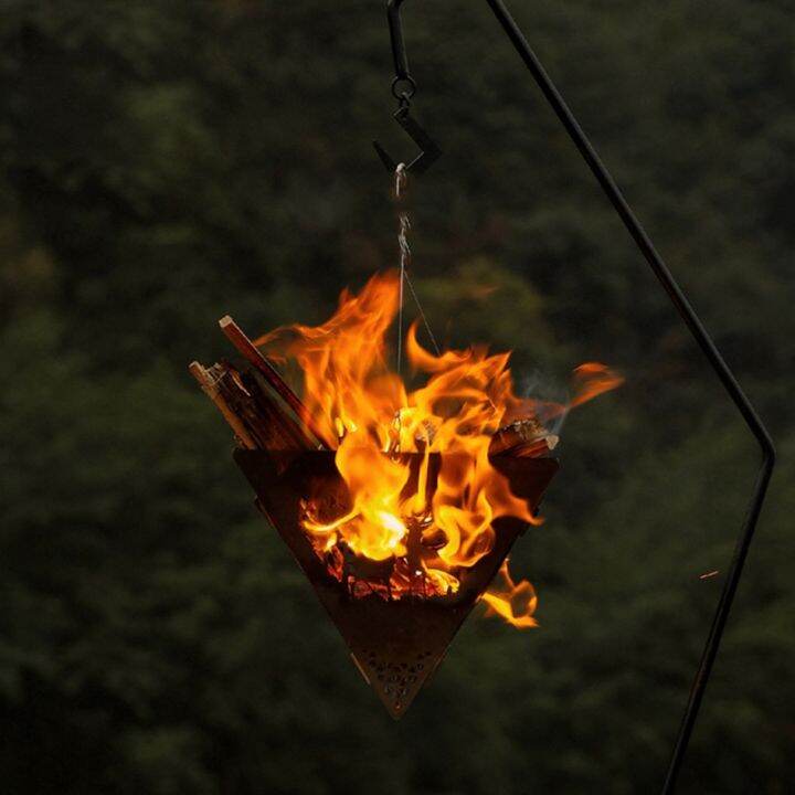 outdoor-triangle-hanging-furnace-camping-wood-stove-charcoal-stove-stand-frame-pit