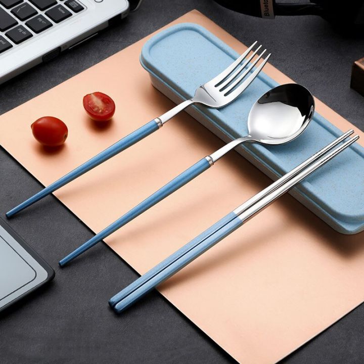 2-3pcs-portugal-portable-cutlery-set-304-stainless-steel-student-travel-chopsticks-spoon-fork-set-tableware-set-kitchen-supplies-flatware-sets
