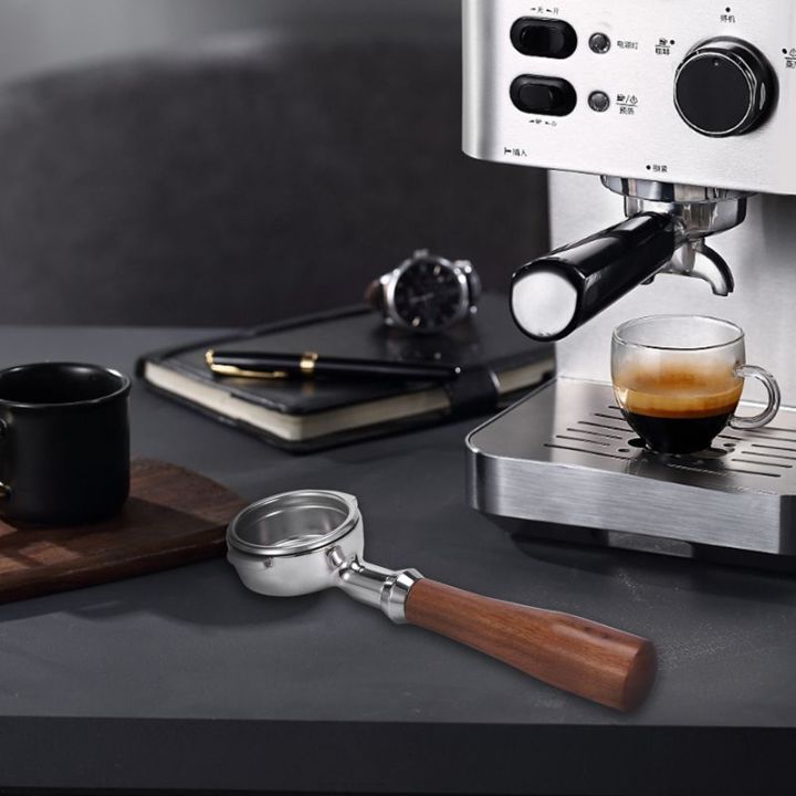 58mm-stainless-steel-coffee-machine-e61-no-base-filter-bracket-coffee-bottomless-handle-coffee-spoon-wooden-handle-professional-accessories