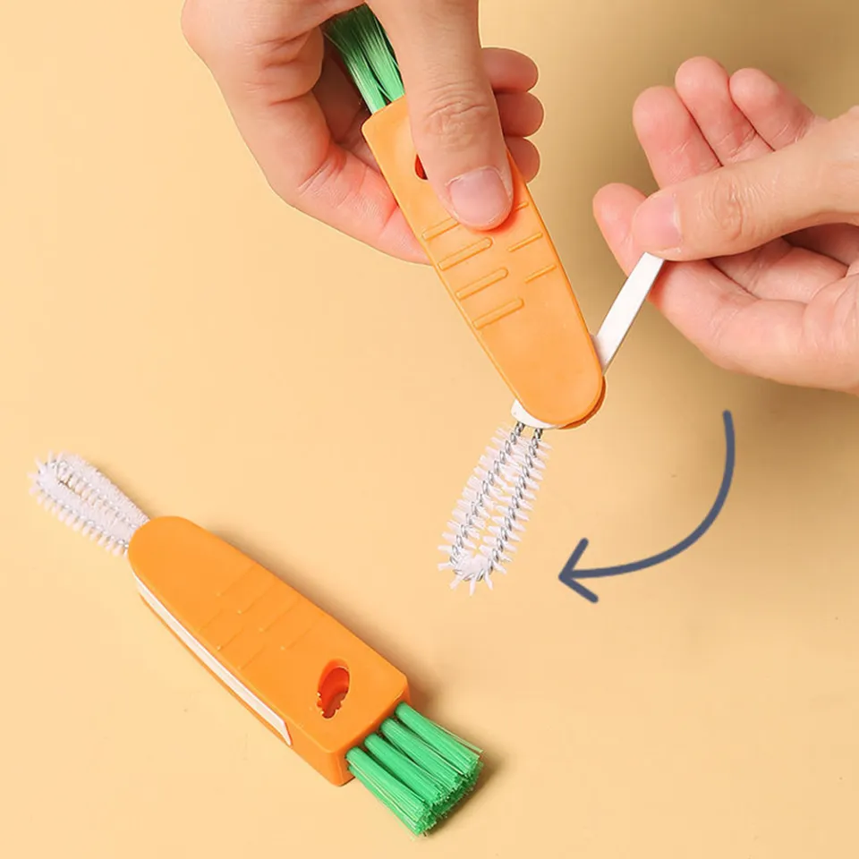 Multipurpose Bottle Gap Cleaner Brush Mini Milk Bottle Thermos Cleaning  Brush Groove Gap Cleaning Brush Portable Travel Cleaner