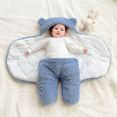 BM ผ้าห่มห่อทารกป้องกัน-ตกใจทารกแรกเกิดฤดูใบไม้ร่วงและฤดูหนาวหนากระเป๋าบุนวมเตะถุงนอนห่อตัวไปรักษาความอบอุ่น