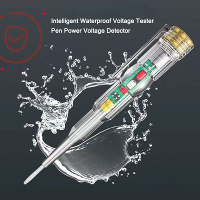 Fansline- Intelligent Waterproof Voltage Tester Pen Power Voltage Detector Electricity Detector Test Pencil With High Brightness LED Light Electrical Indicator Tool With Screwdriver