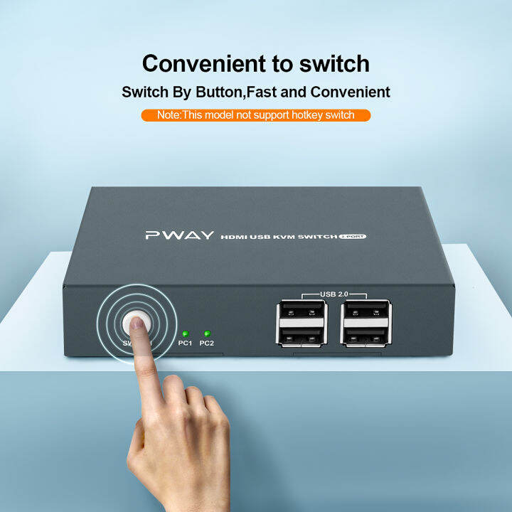 PWAY USB KVM Switch HDMI Splitter Keyboard And Mouse Switch HD 4K 30Hz