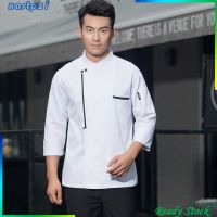 [Ready Stock] Chef Jacket Coat Restaurant Kitchen Catering Cook Uniform R Long Sleeves