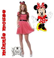 CP218 ชุดมินนี่เมาส์ แฟนของ มิกกี้เมาส์ Dress for Minnie Mouse Suit Mickey Mouse Costume Disney Party Christmas Cosplay Fancy Outfit