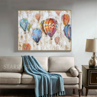 Cheap Price Artist Hand-painted High Quality Wall Art Hot Air Balloon Oil Painting on Canvas Pop Art Hot Air Balloon Painting