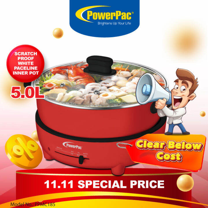 PowerPac 5L Steamboat & Multi cooker(PPMC185) Lazada Singapore