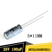 ± 20% UF 25V 100UF ของแท้25YXA100MEFC5X11ตัวเก็บประจุแบบอิเล็กโทรไลติกในสาย