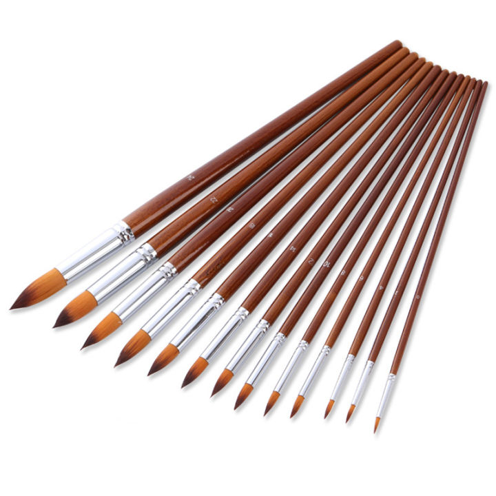 13pcs-artist-paint-brushes-set-nylon-hair-wood-long-handle-painting-brush-for-oil-acrylic-watercolor-professional-art-supplies