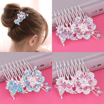 Brand new rhinestone bridal hairbrush ladies butterfly hair accessories