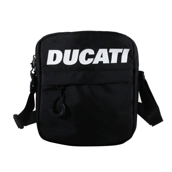 ducatiกระเป๋าสะพายข้างพาดลำตัวสีดำลิขสิทธิ์แท้ดูคาติ-dct49-118