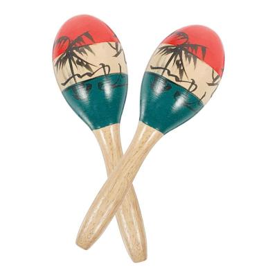 Mini ไม้ Maracas ไม้ Rumba Shakers Rattle Hand Percussion Instrument 2Pcs สีสัน Hand Percussion Of Sand Of The Hammer สำหรับ
