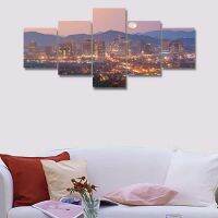 Yohoo Panoramic Giclee 5ชิ้นภาพวาดผ้าใบ Art โปสเตอร์ตกแต่งบ้าน-5แผง Native Cityscape ผนัง Downtown Phoenix Arizona 5ชิ้น