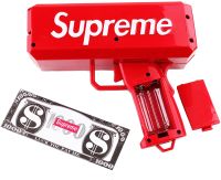 Supreme Spray gun money ของเล่นปืนยิงเงิน พิมพ์ 2 แบบ Supreme ปืนสายเปย์ยิงฟีดแบงค์ปลิว พร้อมแบงค์จำลองในกล่องให้ 100 ใบ เล่นได้ทั้งเด็กและผู้ใหญ่ ช่วยเสริมสร้างความสนุกสนาน เหมาะกับงานแฟนซี ปาร์ตี้ต่าง ๆ เพื่อช่วยสร้างสีสัน