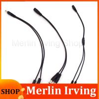 Merlin Irving Shop 1 to 2 Way DC Power Supply Cable 5.5x2.1mm Male to Female Jack Plug Connector Extension Cord for CCTV LED Light Strip