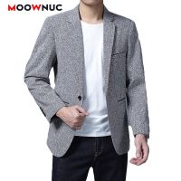 ZZOOI Casual Suits Fashion Blazers for Men 2022 New Coats Solid Wedding Autumn Woollen Brand MOOWNUC Bridegrooms Costume  Prom Party