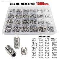 ◘ 500/1500X M2 M2.5 M3 M4 M5 M6 M8 DIN916 304 Stainless Steel Black Hex Hexagon Socket Allen Cup Point Grub Bolt Set Screw Kit Box