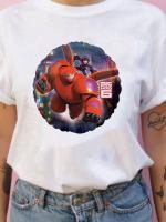 Minimalist ร้อนขาย Disney สีขาวผู้หญิงเสื้อยืด Big Hero 6 Baymax Hiro Cool กราฟิกหญิงพิมพ์เสื้อ T Harajuku สไตล์ tees S-5XL