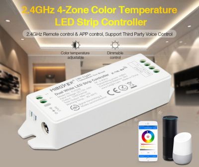【❂Hot On Sale❂】 malu70360 Miboxer 2.4Ghz อุณหภูมิสีอุปกรณ์ควบคุมแถบไฟ Fut035อัพเกรด Dc12v ~ 24V คู่โคมไฟ Led สีขาวเทป Dimmer