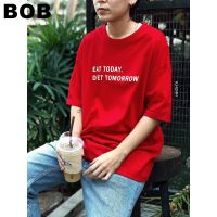 BoB-เสื้อ Oversize สกรีน eat todayunisex SMLXL2XL3XL polo